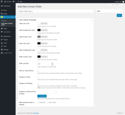 Page screenshot: WP Contact Slider → Add New Contact Slider