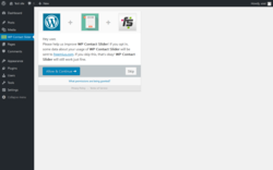 Page screenshot: WP Contact Sliders ‹ Test site — WordPress