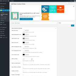 Page screenshot: WP Contact Slider → Add New Contact Slider