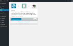 Page screenshot: WP Contact Sliders ‹ Test site — WordPress