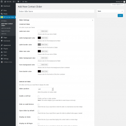 Page screenshot: WP Contact Slider → Add New Contact Slider