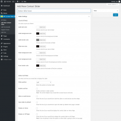 Page screenshot: WP Contact Slider → Add New Contact Slider