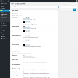 Page screenshot: WP Contact Slider → Add New Contact Slider