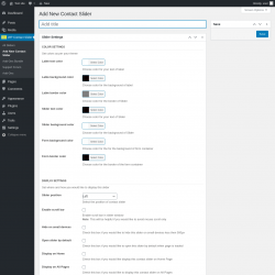 Page screenshot: WP Contact Slider → Add New Contact Slider