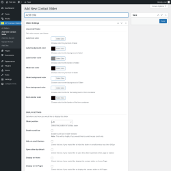 Page screenshot: WP Contact Slider → Add New Contact Slider
