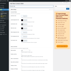 Page screenshot: WP Contact Slider → Add New Contact Slider