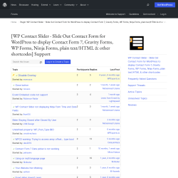 Page screenshot: WP Contact Slider → Support Forum