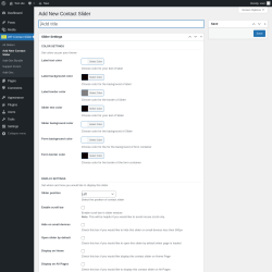 Page screenshot: WP Contact Slider → Add New Contact Slider