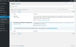 Page screenshot: Plugins &lsaquo; Test site &mdash; WordPress