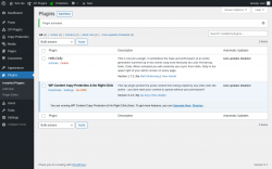 Page screenshot: Plugins &lsaquo; Test site &mdash; WordPress
