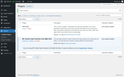 Page screenshot: Plugins &lsaquo; Test site &mdash; WordPress