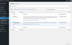 Page screenshot: Plugins ‹ Test site — WordPress