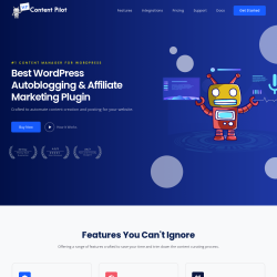 Page screenshot: Content Pilot →  Go Pro