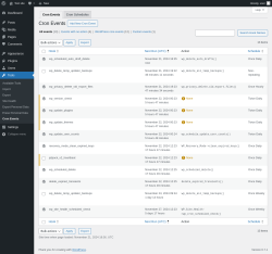 Page screenshot: Tools &rarr; Cron Events