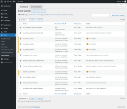 Page screenshot: Tools → Cron Events