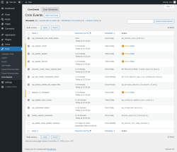 Page screenshot: Tools &rarr; Cron Events