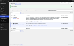 Page screenshot: Plugins &lsaquo; Test site &mdash; WordPress