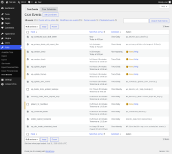 Page screenshot: Tools &rarr; Cron Events