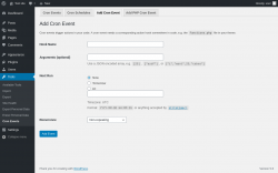 Page screenshot: Tools &rarr; Cron Events &rarr; Add Cron Event