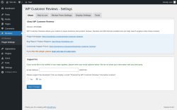 Page screenshot: WP Customer Reviews - Settings ‹ Test site — WordPress