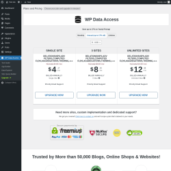Page screenshot: WP Data Access → Upgrade  ➤