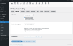 Page screenshot: Settings → WP Data Access → Back-end