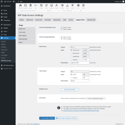 Page screenshot: Settings → WP Data Access → Legacy Tools