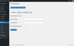 Page screenshot: Settings → WP Data Sync