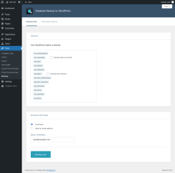 Page screenshot: Tools → Backup