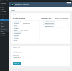 Page screenshot: Tools → Backup