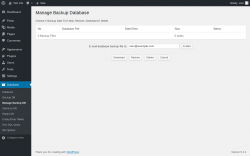 Page screenshot: Database &rarr; Manage Backup DB