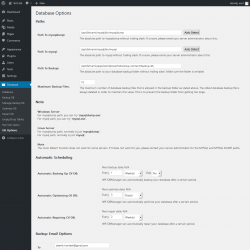 Page screenshot: Database &rarr; DB Options