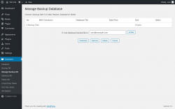 Page screenshot: Database &rarr; Manage Backup DB
