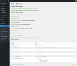Page screenshot: Database &rarr; Backup DB