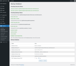 Page screenshot: Database &rarr; Backup DB