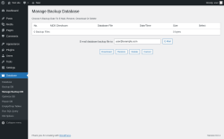 Page screenshot: Database &rarr; Manage Backup DB