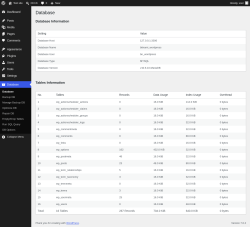 Page screenshot: Database