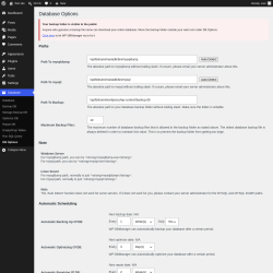 Page screenshot: Database &rarr; DB Options