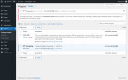Page screenshot: Plugins &lsaquo; Test site &mdash; WordPress