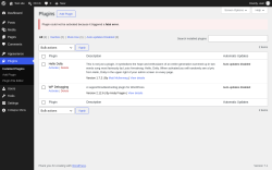 Page screenshot: Plugins &lsaquo; Test site &mdash; WordPress