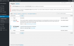 Page screenshot: Plugins &lsaquo; Test site &mdash; WordPress