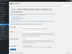 Page screenshot: Discourse → Publishing → Connection				