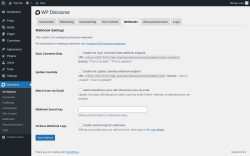 Page screenshot: Discourse → Webhooks				