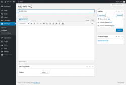 Page screenshot: WP FAQs → Add New