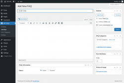 Page screenshot: WP FAQs → Add New