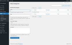 Page screenshot: WP FAQs → FAQ Categories