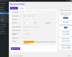 Page screenshot: WP FAQs → Settings