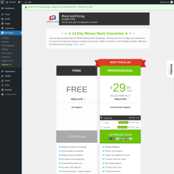 Page screenshot: WP FAQs → Upgrade  ➤