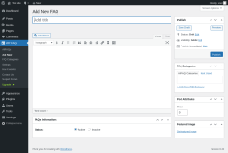 Page screenshot: WP FAQs → Add New