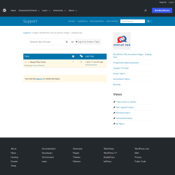Page screenshot: WP FAQs → Support Forum